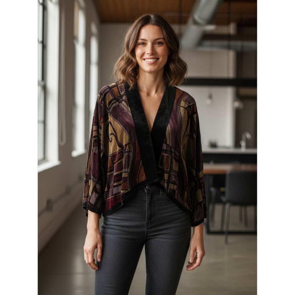 Women's Multicolor Geometric Jacket